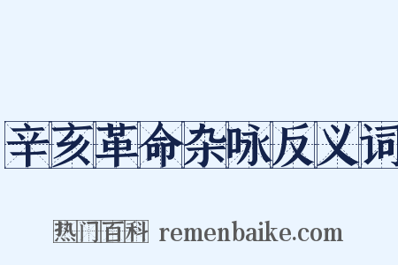辛亥革命杂咏反义词是什么意思的图片